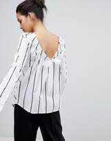 Thumbnail for your product : Sportmax CODE Code Striped Shirt with Ruched Tie