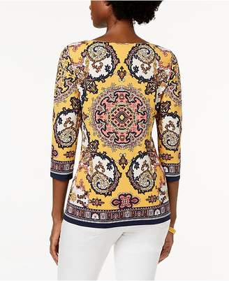 Charter Club Printed Boatneck Top, Created for Macy's
