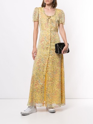 R 13 Floral-Print Silk Dress