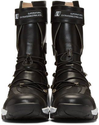 Xander Zhou Black Lace-Up Boots