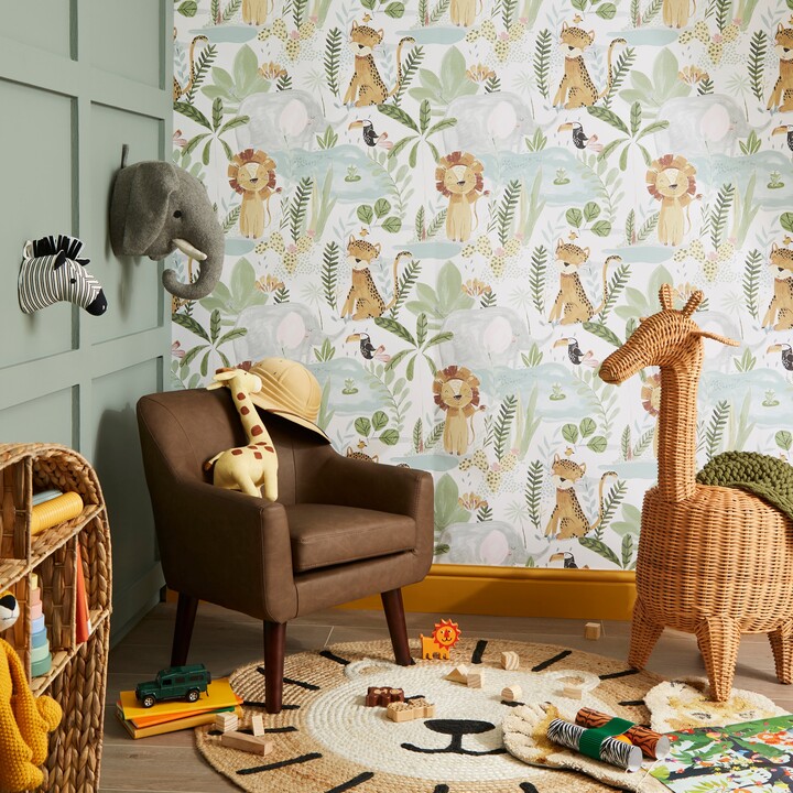 Dunelm Jungle Friends Wallpaper Natural ShopStyle