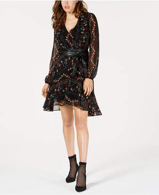 GUESS Belted High-Low Dress
