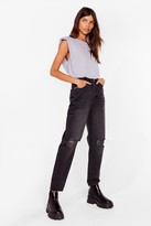 Thumbnail for your product : Nasty Gal Womens Raw You Dancin' Distressed Mom Jeans - Black - 8