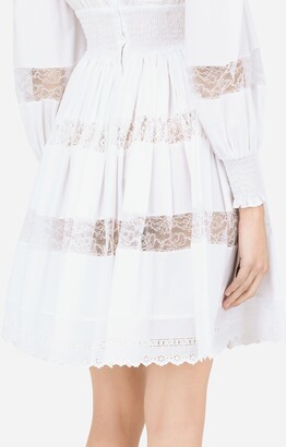 Dolce & Gabbana Short poplin dress with lace details