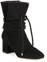 Thumbnail for your product : Alexandre Birman Betsy Suede Wraparound Tie Block Heel Booties