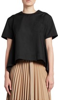 Thumbnail for your product : Sacai Cotton Poplin High-Low Top