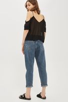 Thumbnail for your product : Topshop Embroidered cold shoulder top