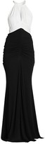 Thumbnail for your product : Alexander McQueen Bi Color Ruched Sleeveless Gown