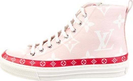LOUIS VUITTON LV Boombox High-top Sport Shoes Pink/White #dmvshoes #sn