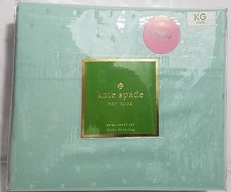 Kate Spade Larabee Dot KING Sheet Set, Aqua