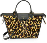 Thumbnail for your product : Longchamp Le Pliage Heritage Printed Calf Hair & Leather Satchel