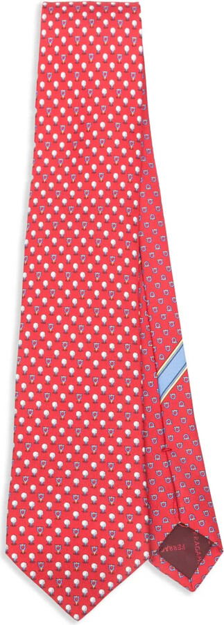 Ferragamo Geometric-Print Silk Tie