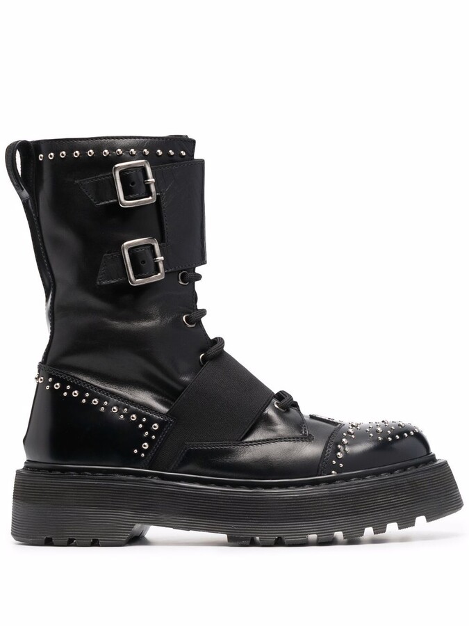 black and silver booties