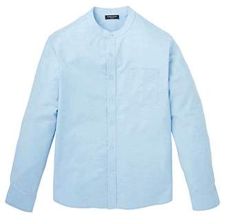 Capsule Blue Long Sleeve Grandad Oxford Shirt Long