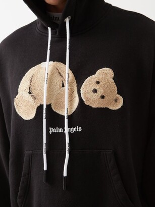 Palm Angels Teddy Bear-print Cotton-jersey Hoodie - Black - ShopStyle