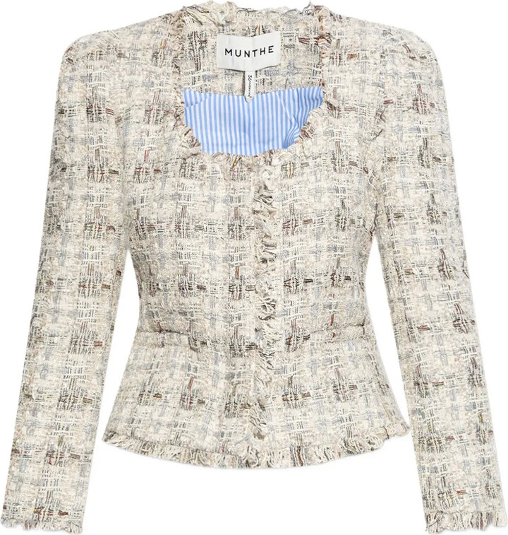 MUNTHE Frayed-Trim Blazer