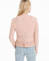 Thumbnail for your product : White House Black Market Whipstitch and Fringe Suede Jacket