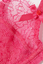 Thumbnail for your product : Agent Provocateur Lorna Bow-embellished Leavers Lace Underwired Soft-cup Bra - Pink