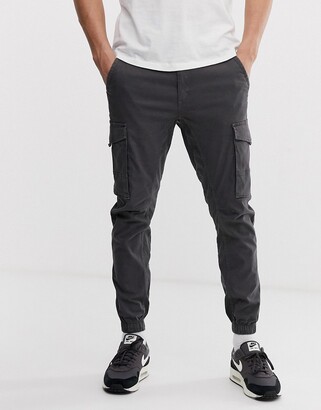Jack and Jones Intelligence cuffed cargo pants in gray - ShopStyle