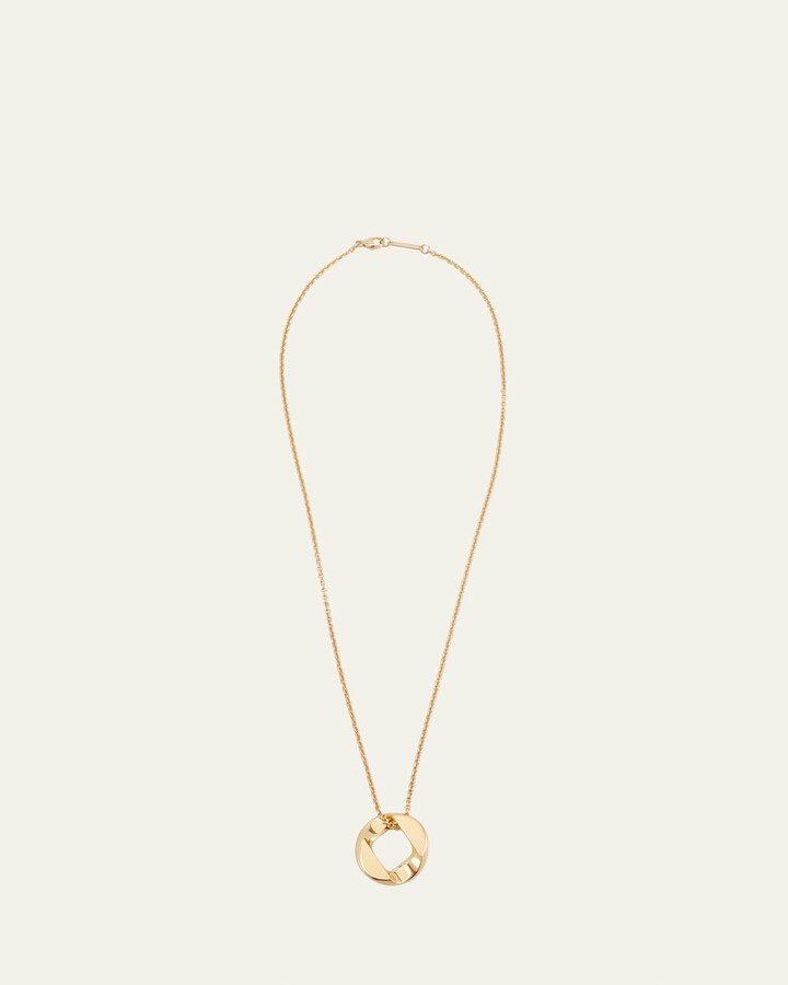 Verdura 18k Yellow Gold Curb Link Pendant Necklace