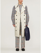 Thumbnail for your product : Designers Remix Hailey checked double-breasted recycled cotton-blend trench coat