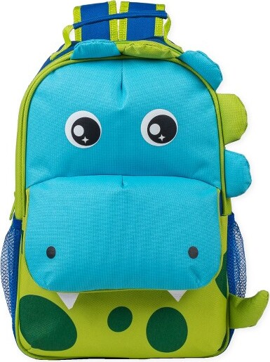 Slant Collections GreenSpottedDinosaurDimensionalAnimalShapeWaterResistantPreschoolBackpack