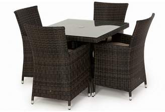 Debenhams MAZE RATTAN Brown Rattan Effect 'La' Square Garden Table And 4 Chairs