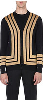 Thumbnail for your product : Alexander McQueen Gold-striped wool cardigan - for Men