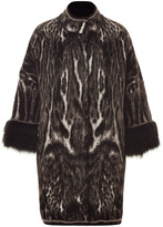 Thumbnail for your product : Roberto Cavalli Black and Cream Jacquard Coat