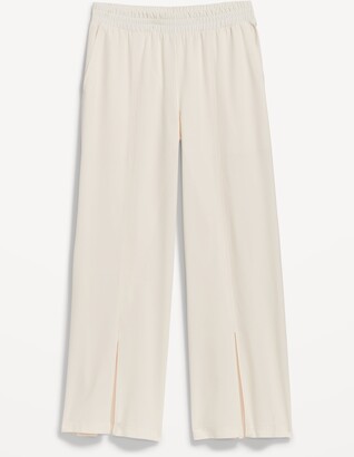 Old Navy High-Waisted StretchTech Split-Front Wide-Leg Pants for Women -  ShopStyle