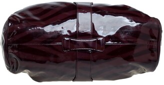 Jimmy Choo Burgundy Zebra Print Patent Leather Ramona Shoulder Bag