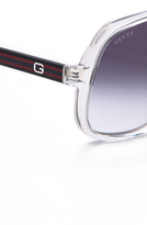 Thumbnail for your product : Gucci Mirrored Oversized Aviator Sunglasses