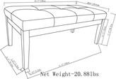 Thumbnail for your product : Simpli Home Lacey Contemporary Rectangle Tufted Ottoman Bench