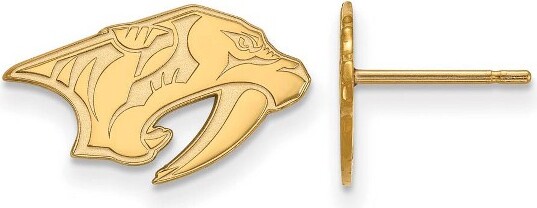 Black Bow Jewelry Co. BlackBowJewelry14kYellowGoldPlatedSterlingSilverNashvillePredatorsNHLMascotExtraSmallStudEarrings