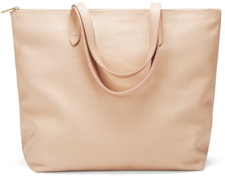 blush leather tote