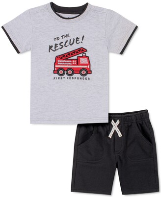 Kids Headquarters Baby Boys 2-Pc. Firetruck T-Shirt & Shorts Set