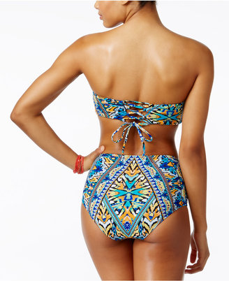 Bar III Monarchy Tribal-Print Underwire Bustier Bikini Top, Created for Macy's