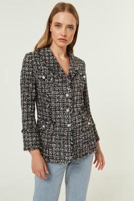 Jovonna London Santiago2 Tweed Blazer Jacket Pearl buttons - extra small