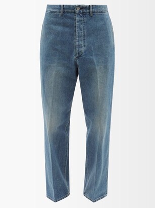 Kuro Pleated Selvedge-denim Jeans - Blue