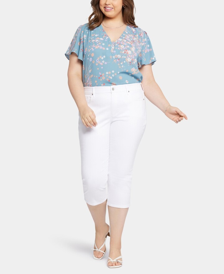 NYDJ Plus Size Waist-Match Slim Straight Crop Jeans