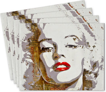 East Urban Home Marilyn Monroe Typography Polyester Bonniview Set of 4 | Home Decor