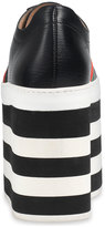 Thumbnail for your product : Gucci Peggy Leather Platform Sneaker, Black/White