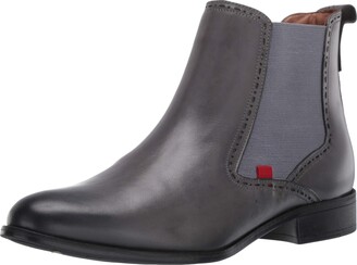 Marc Joseph New York Women's Genuine Leather Chelsea Boot with Perforated Detail Chukka