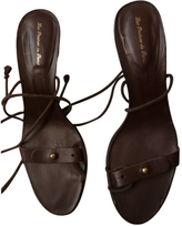 Thumbnail for your product : Les Prairies de Paris Brown Leather Sandals