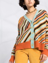 Thumbnail for your product : Marni Diagonal Stripe Knitted Cardigan