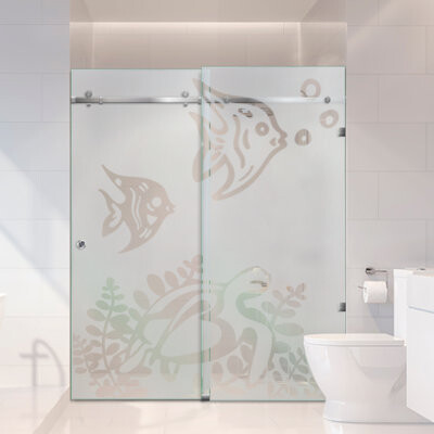 Glass-Door.us 60 In W x 80 In H Bathroom glass sliding shower doors