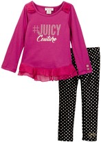 Thumbnail for your product : Juicy Couture #JUICYCouture Ruffle Tunic & Foil Dot Legging Set (Toddler Girls)