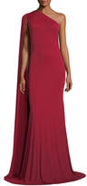 Thumbnail for your product : Naeem Khan One-Shoulder Cape Gown, Red