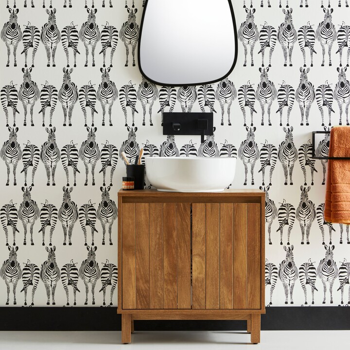 Dunelm Cheeky Zebra Mono Wallpaper Black and white ShopStyle