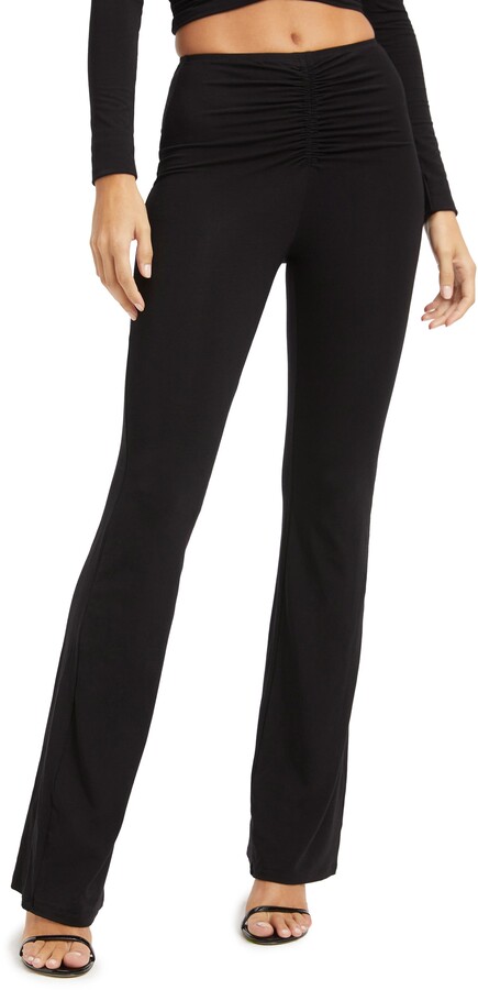 LADIES WOMENS BOOT CUT LEG STRETCH RIBBED TROUSERS ELASTICATED WAIST SALE! 